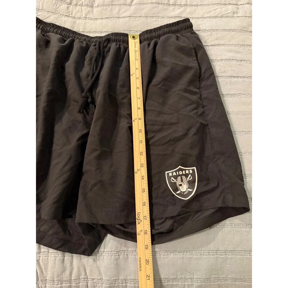 NFL Team Apparel Las Vegas Raiders Black Mesh Lined Swim Shorts Mens 2XL